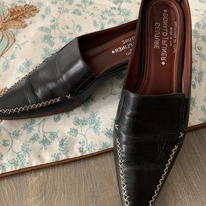 Donald J. Pliner Couture black leather mules